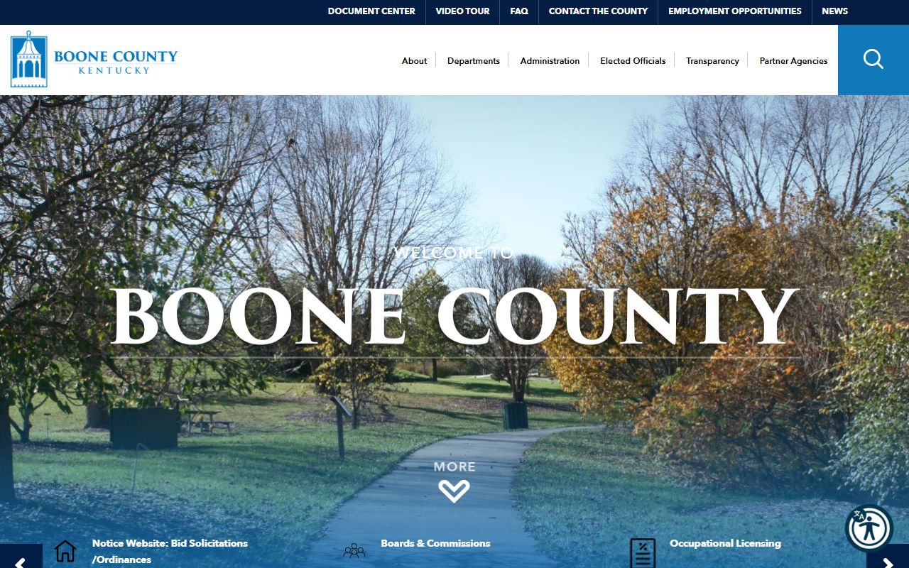 Boone County Government website for police blotter records access