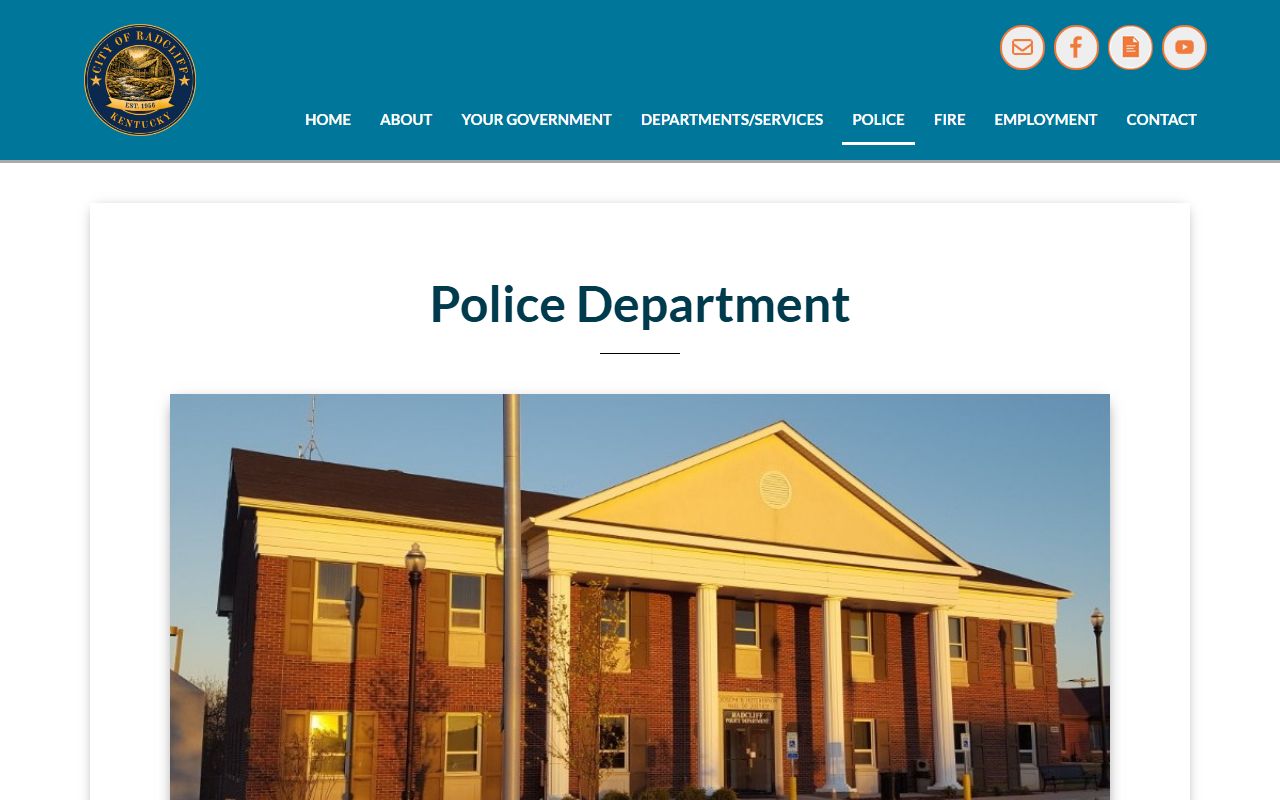 Radcliff Police Department website for Hardin County police records