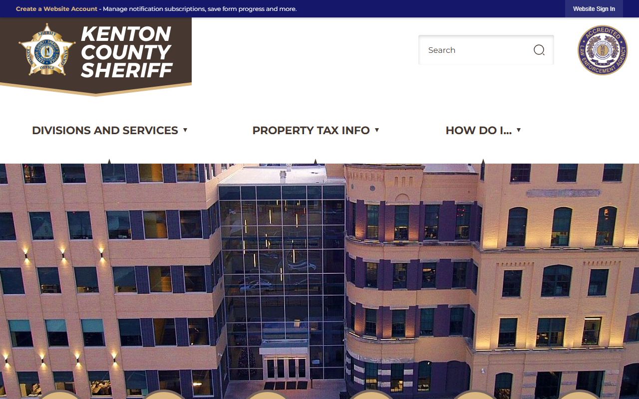 Kenton County Sheriff Office website for police blotter records