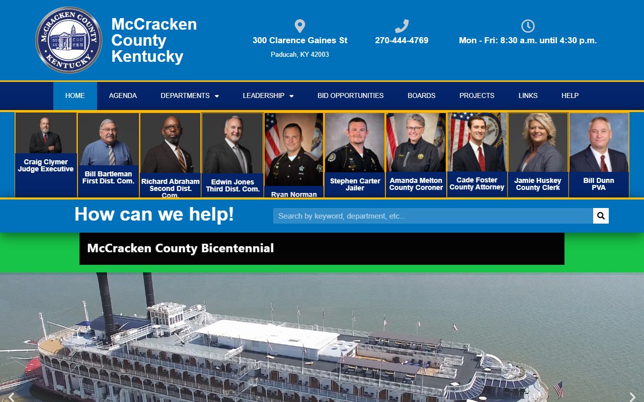 McCracken County Government website for police records