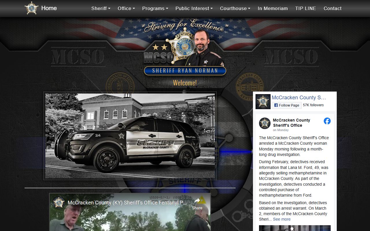 McCracken County Sheriff Office website for police blotter records