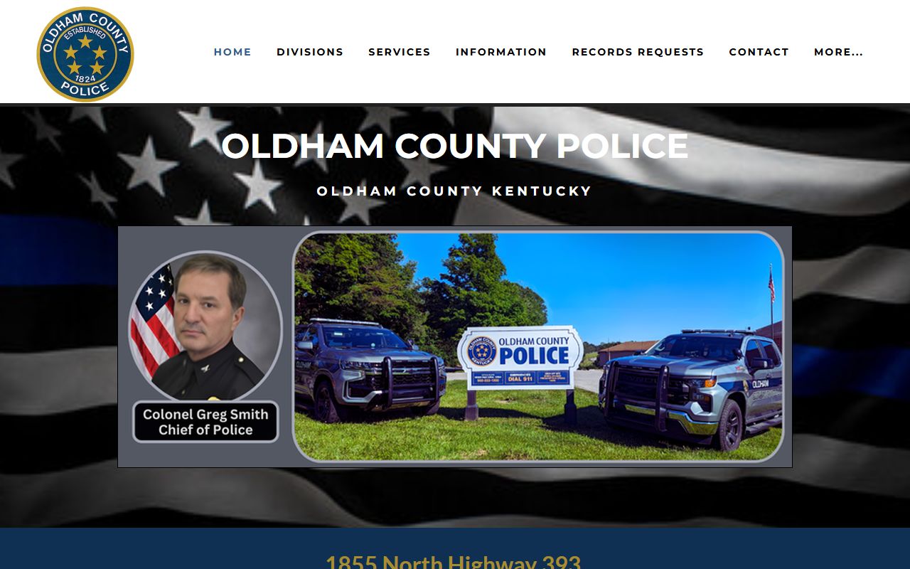 Oldham County Police Department website for police blotter records