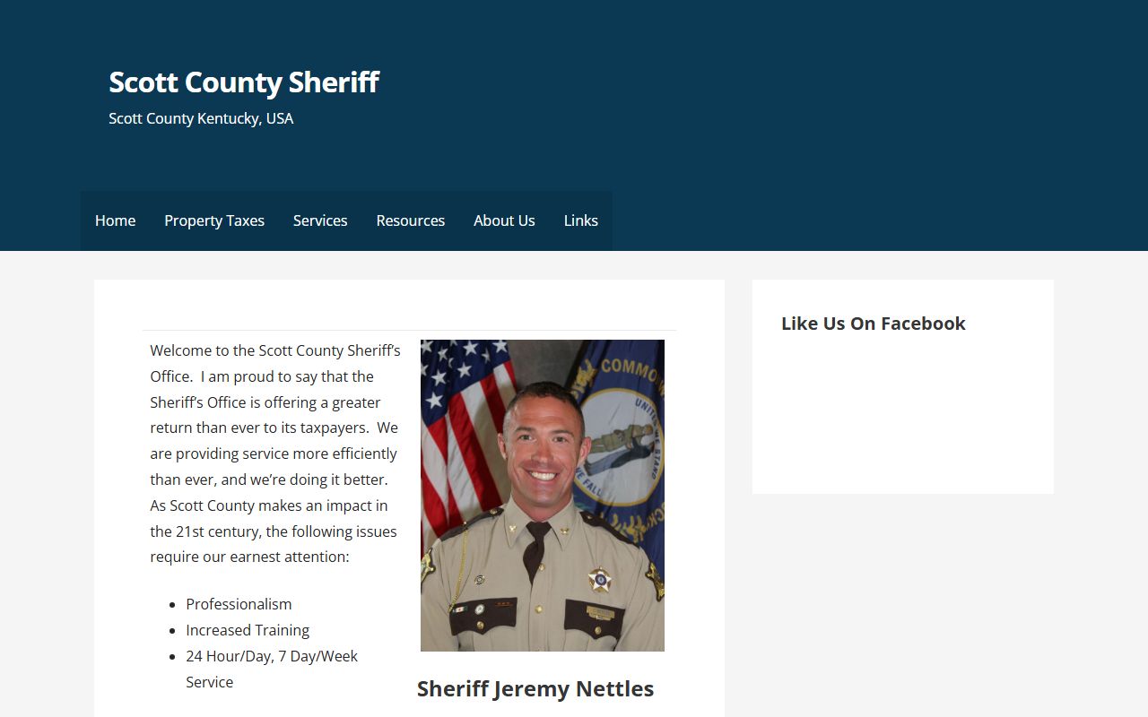 Scott County Sheriff Office for police blotter records
